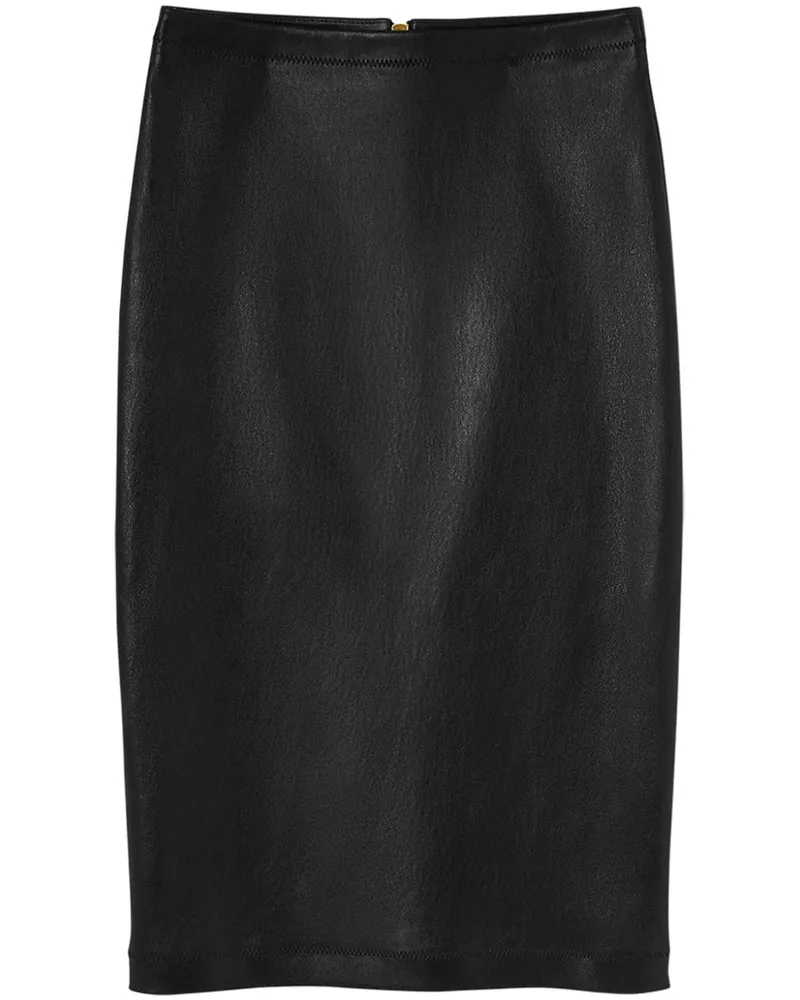 Versace Bleistiftrock aus Leder - Schwarz Schwarz