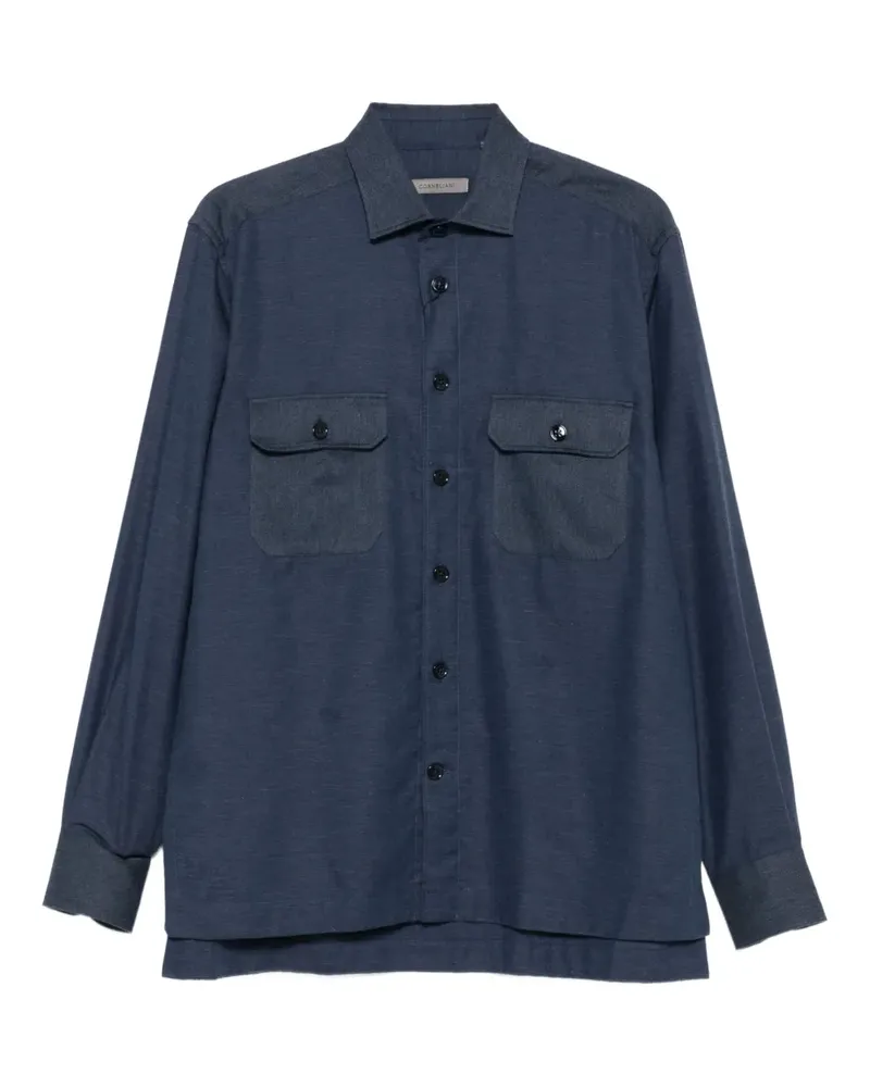 Corneliani Langarmshirt mit Tasche - Blau Blau
