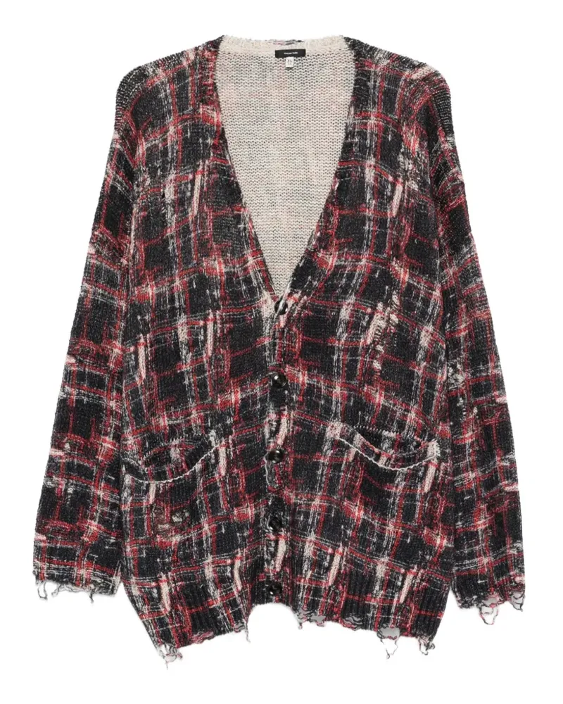 R13 Ausgefranster Cardigan - Schwarz Schwarz