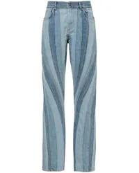 Thierry Mugler Spiral Straight-Leg-Jeans Blau