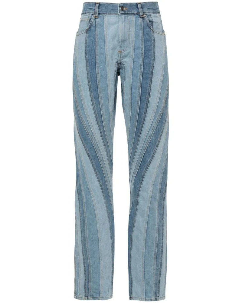 Thierry Mugler Spiral Straight-Leg-Jeans Blau