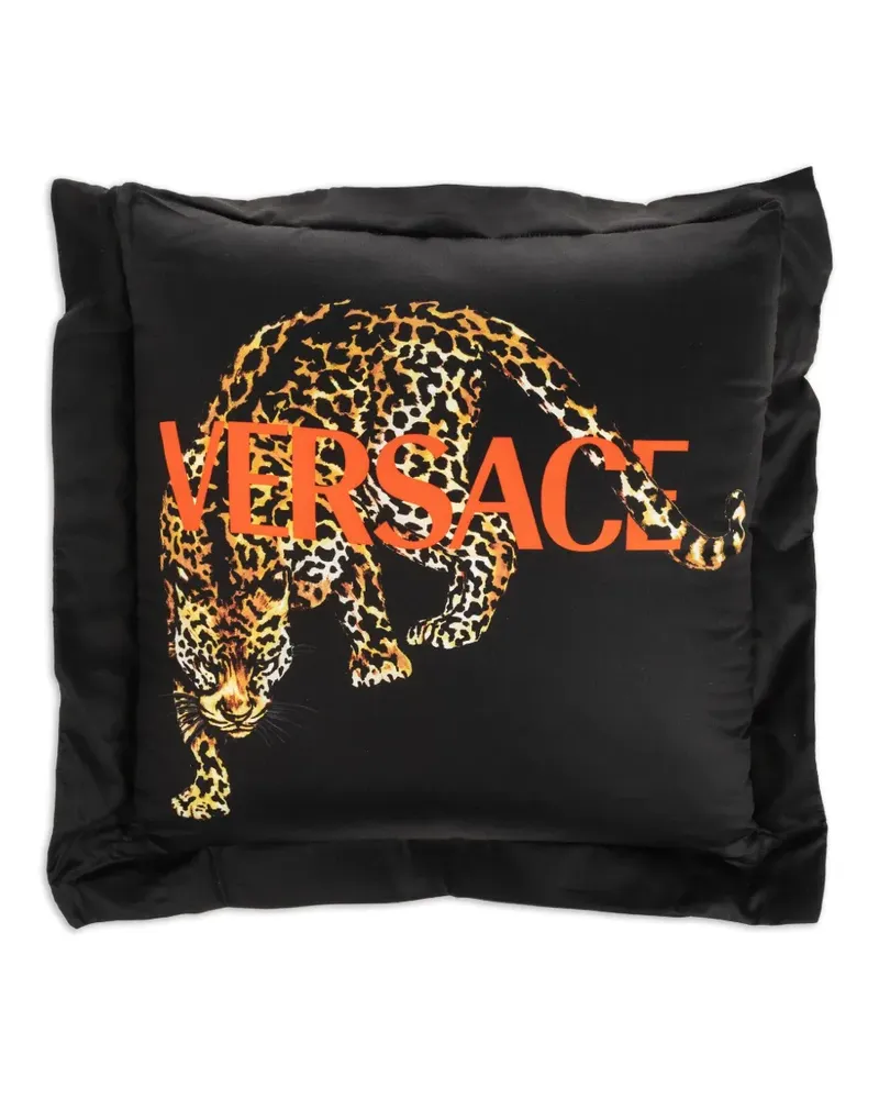 Versace Kissen mit Leoparden-Print (45cm x 45cm) - Schwarz Schwarz
