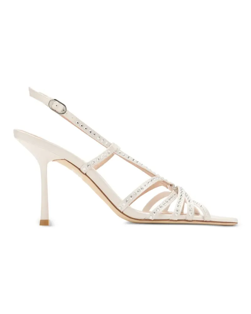 Stuart Weitzman crystal-embellished satin sandals - Nude Nude