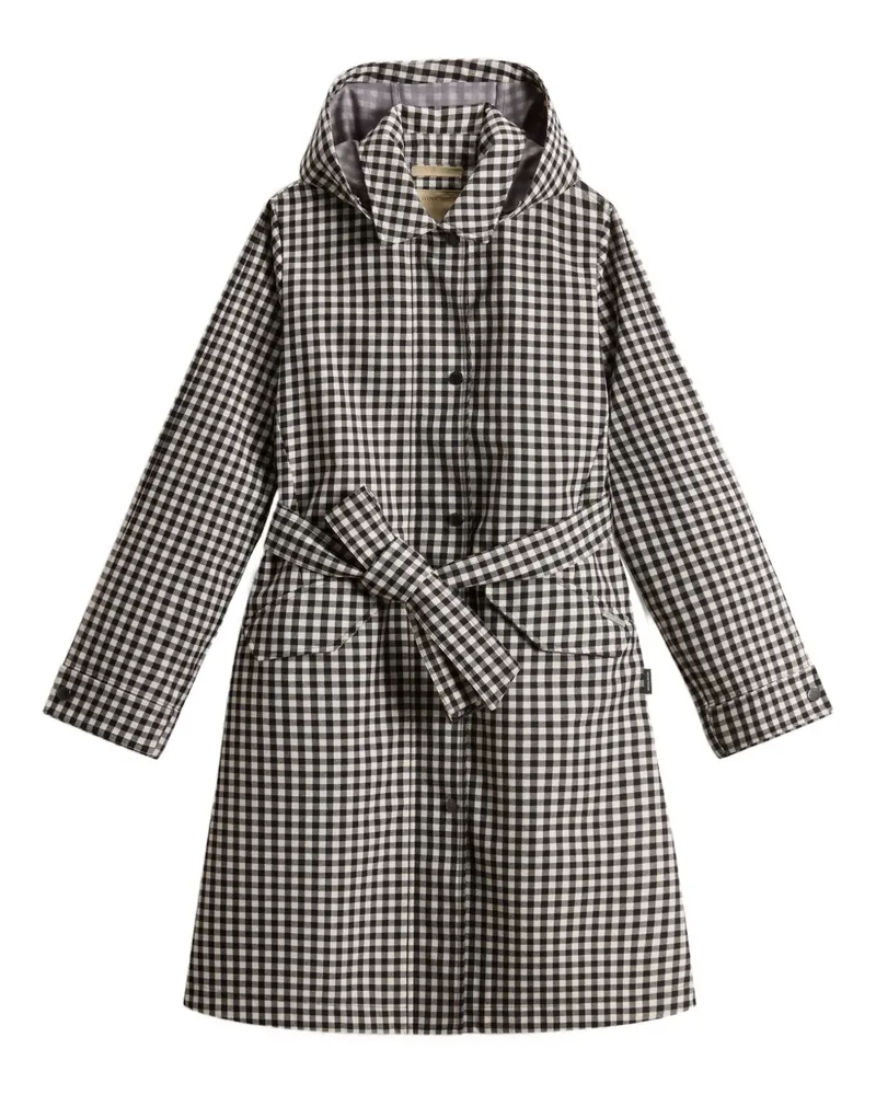 Woolrich Wasserdichter Trenchcoat mit Vichy-Karo - Schwarz Schwarz