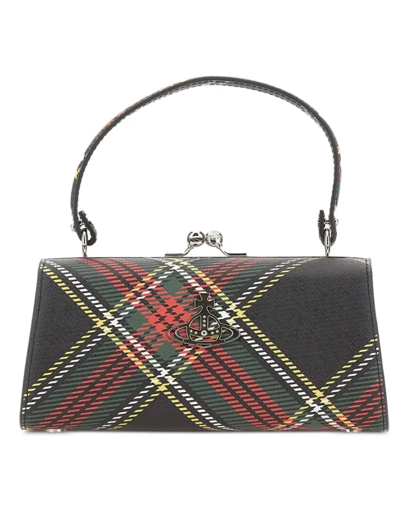 Vivienne Westwood Karierter Doll Tote Bag mit Henkel - Schwarz Schwarz