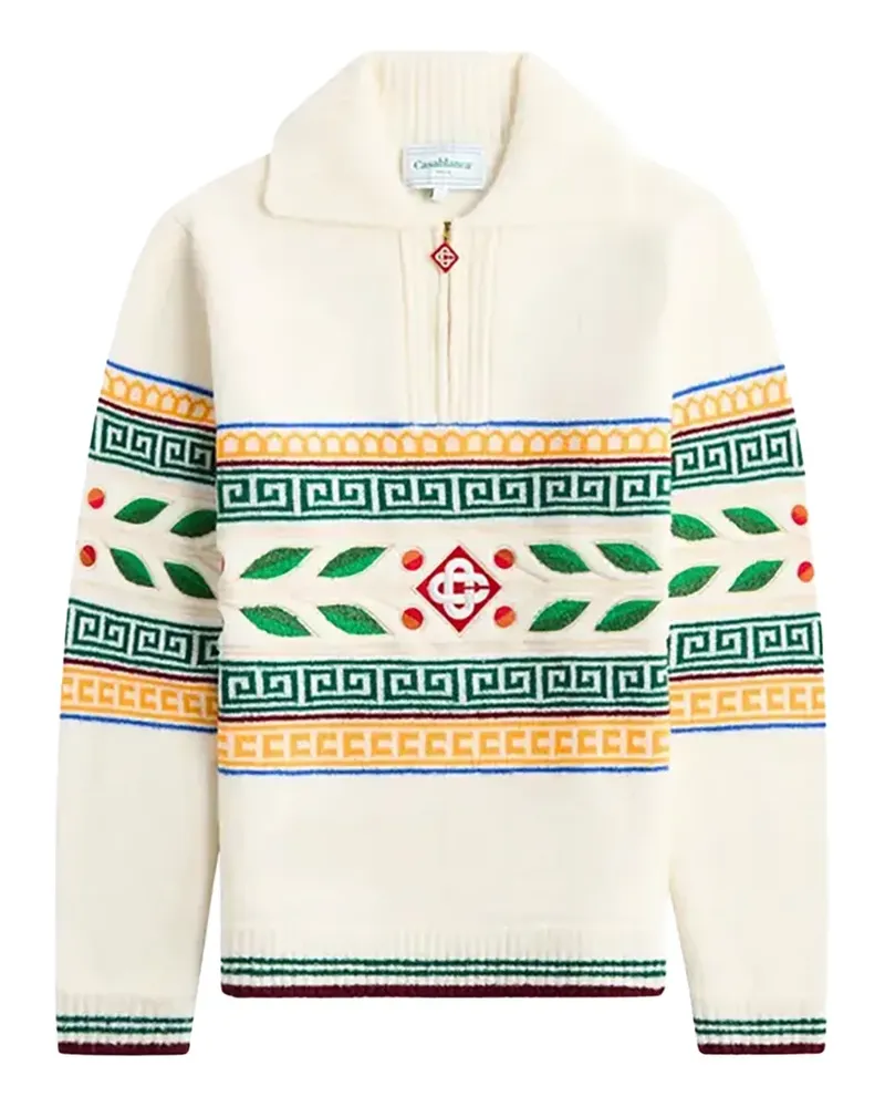 Casablanca Paris Laurel quarter-zip sweater - Weiß Weiß