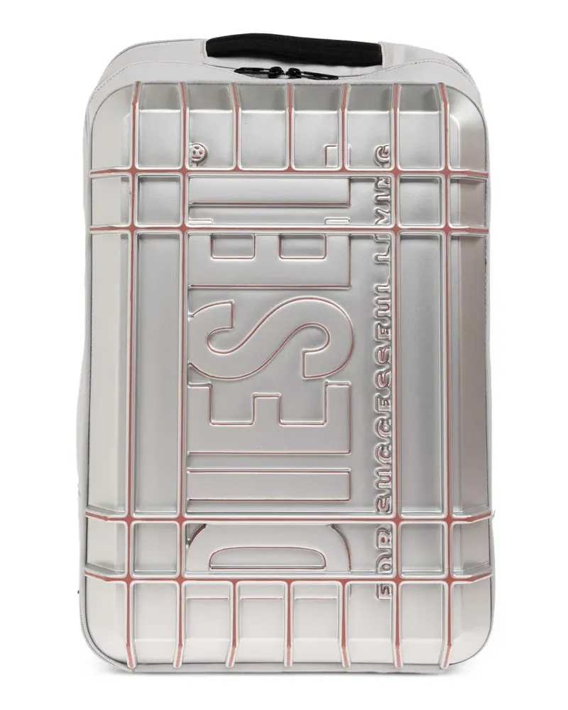 Diesel embossed logo-plaque backpack - Grau Grau