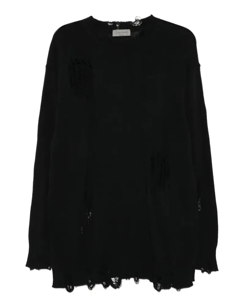 Yohji Yamamoto distressed-effect sweater - Schwarz Schwarz