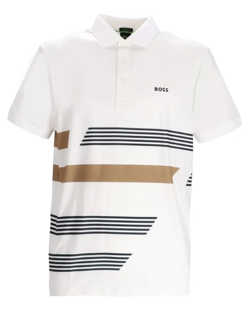 HUGO BOSS Poloshirt mit Streifen-Print - Weiß Weiß