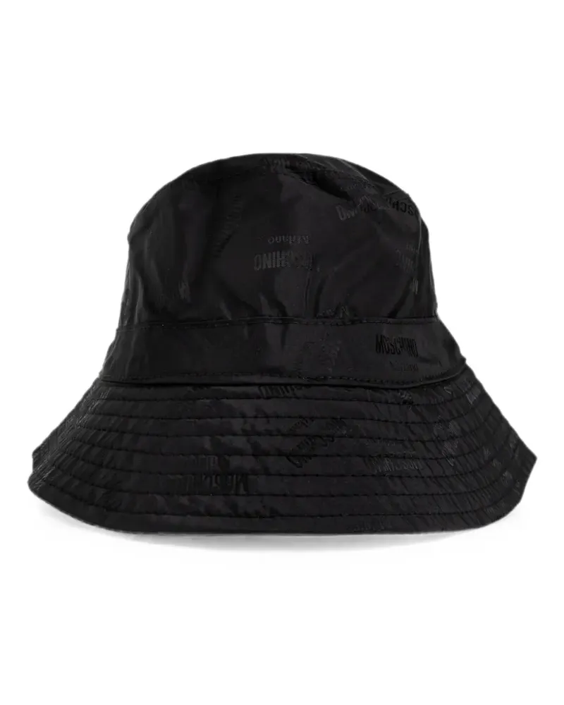Moschino Fischerhut mit Monogrammmuster - Schwarz Schwarz