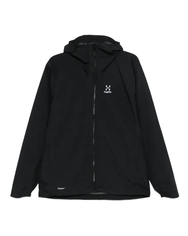 Haglöfs hooded logo-print jacket - Schwarz Schwarz