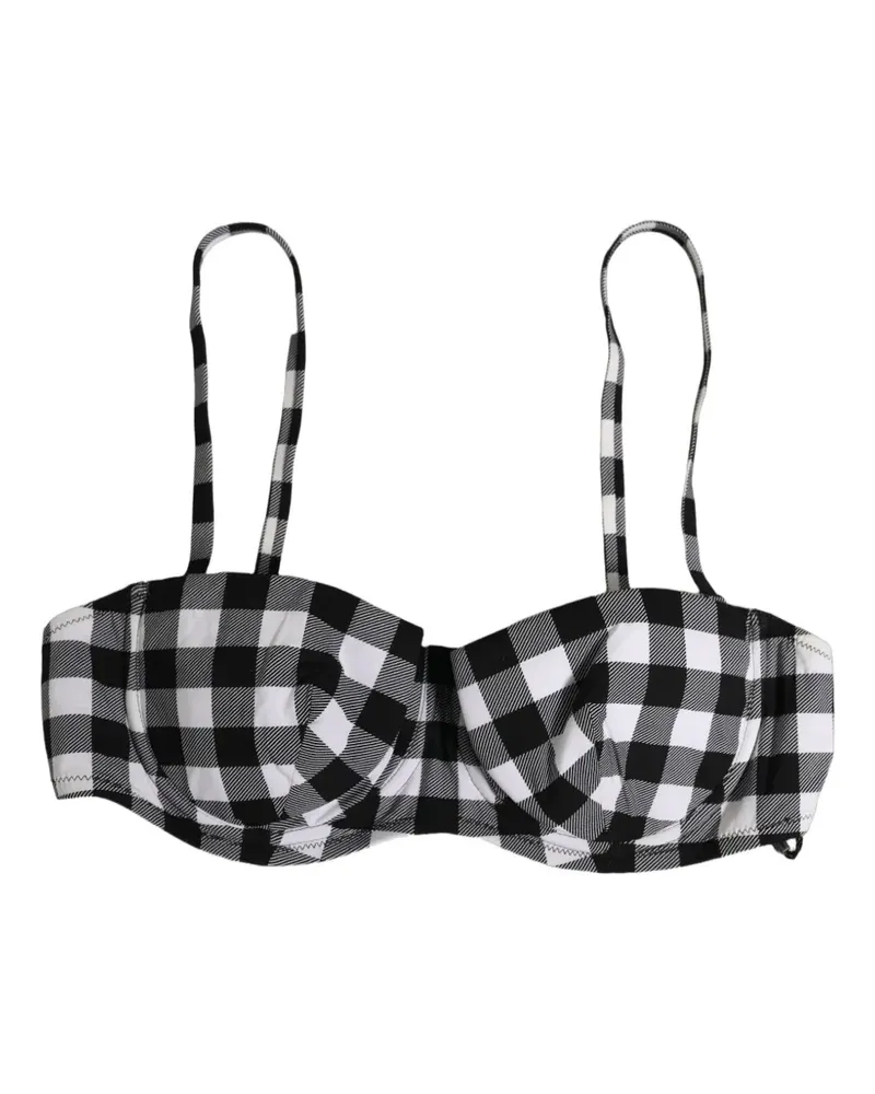 Dolce & Gabbana gingham-check bikini top - Schwarz Schwarz