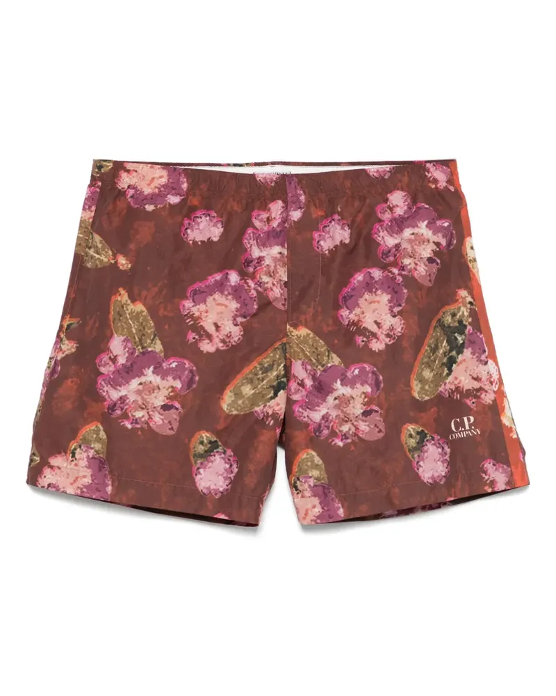 C.P. Company Badeshorts mit Blumen-Print - Braun Braun