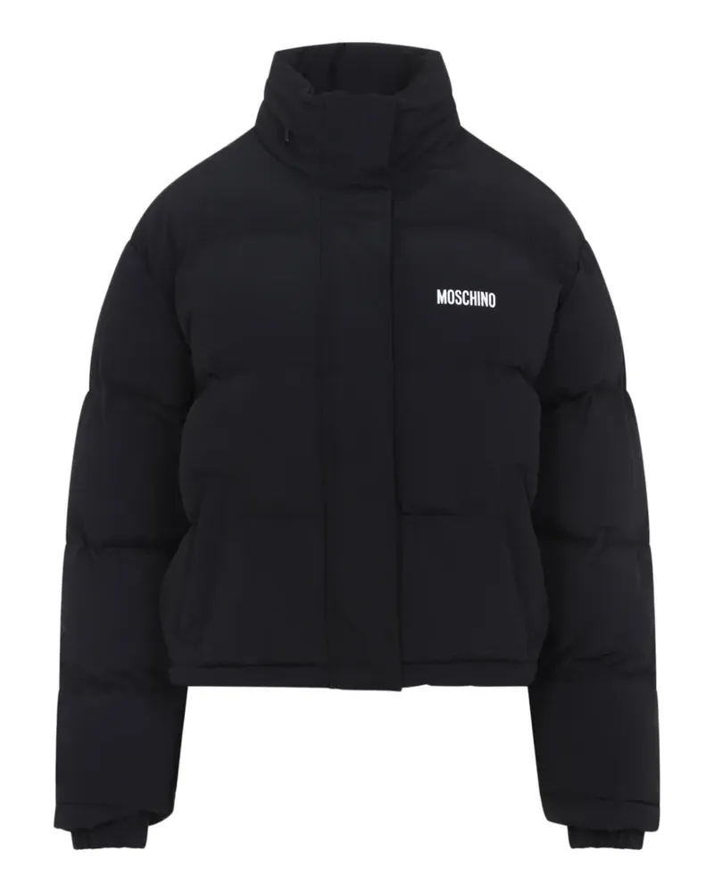 Moschino x Smiley logo-print padded puffer - Schwarz Schwarz