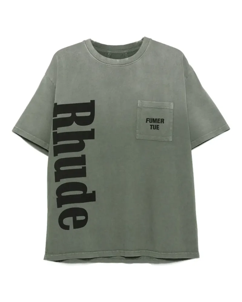 RHUDE T-Shirt mit Brusttasche - Grün Grün