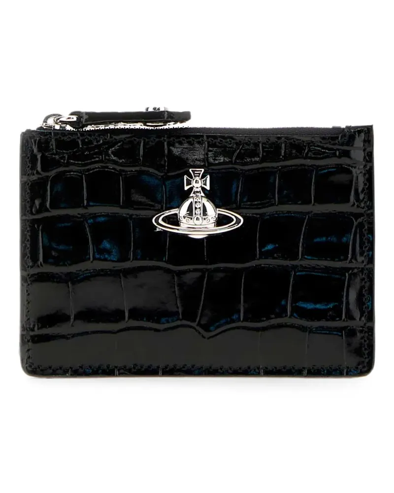 Vivienne Westwood Kartenetui mit Kroko-Optik - Schwarz Schwarz