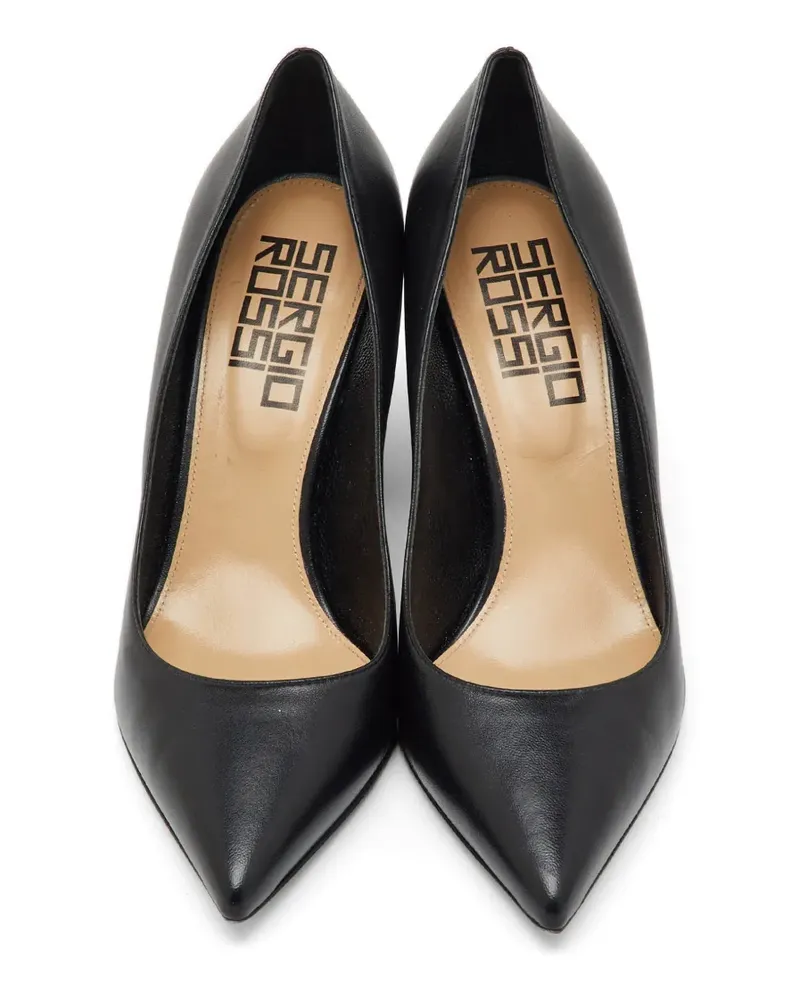Sergio Rossi pointed toe block heel pumps - Schwarz Schwarz