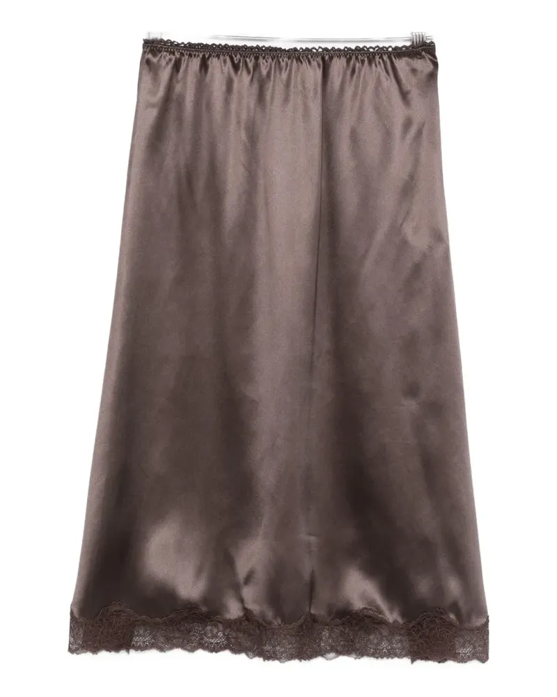 Magda Butrym lace-trim midi skirt - Braun Braun