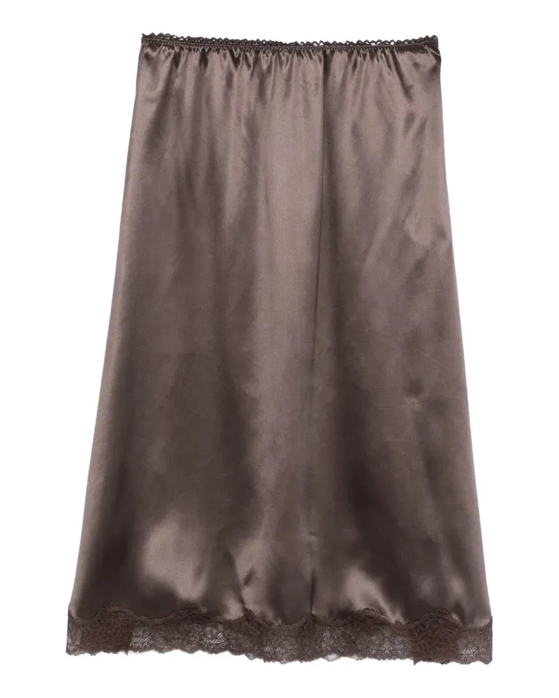 Magda Butrym lace-trim midi skirt - Braun Braun