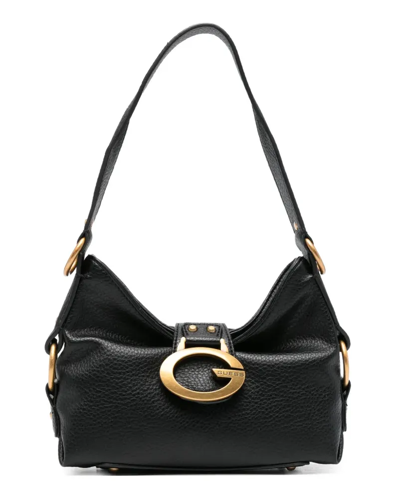 Guess Mini Camden Schultertasche mit Schnalle - Schwarz Schwarz