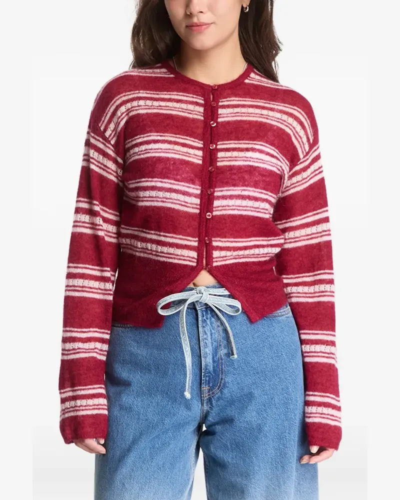 Samsøe & Samsøe Gestreifter Cardigan - Rot Rot