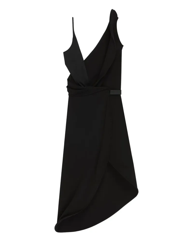 Courrèges Asymmetrisches Kreppkleid - Schwarz Schwarz