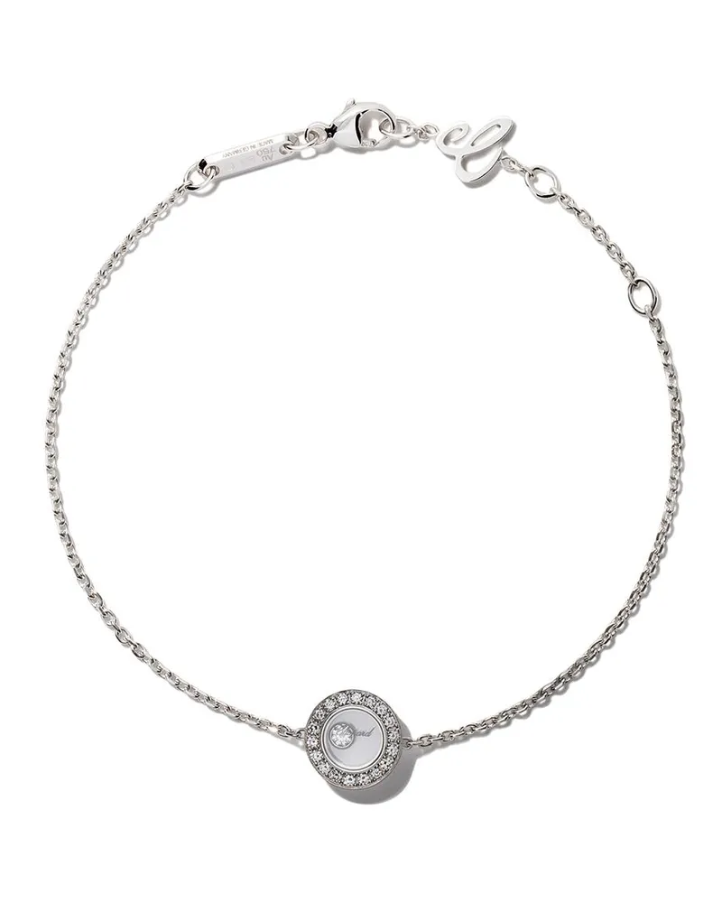 Chopard 18kt 'Happy Diamonds Icons' Weißgoldarmband mit Diamant - Silber Silber