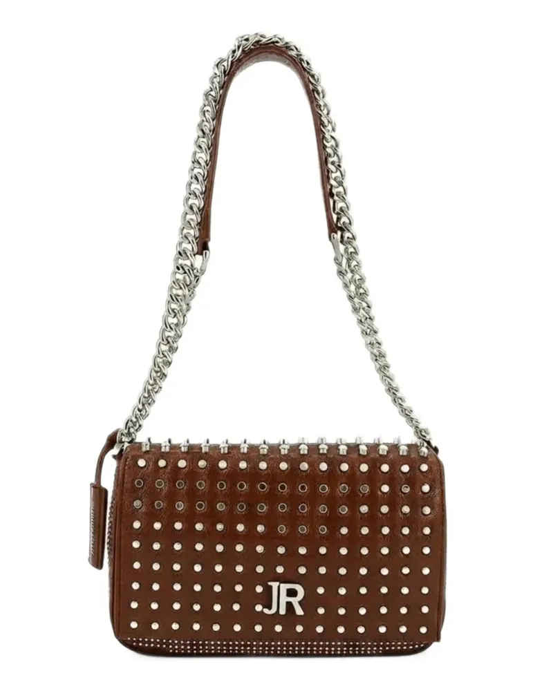 John Richmond Schultertasche mit Nieten - Braun Braun