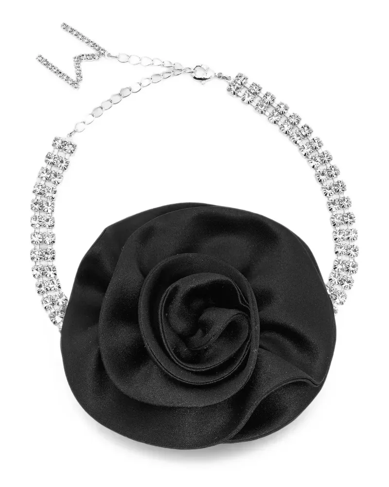 Magda Butrym floral-appliqué crystal-embellished choker - Silber Silber