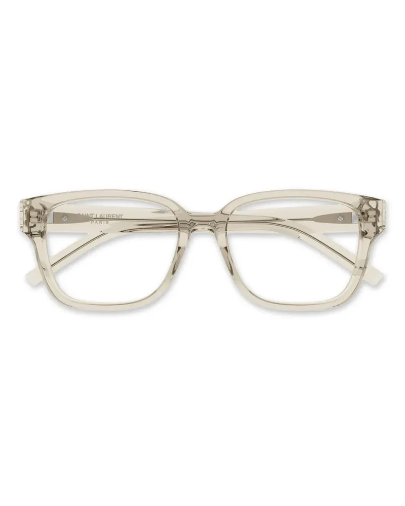 Saint Laurent Brille mit eckigem Gestell - Nude Nude