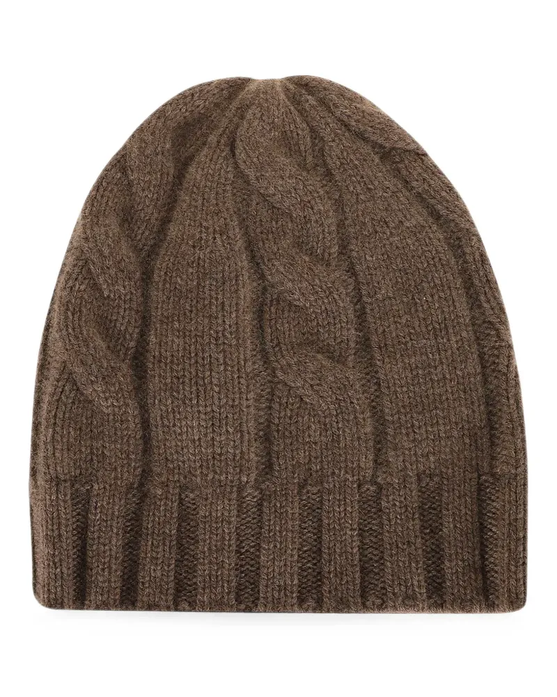 Ballantyne Gerippte Beanie mit Zopfmuster - Braun Braun
