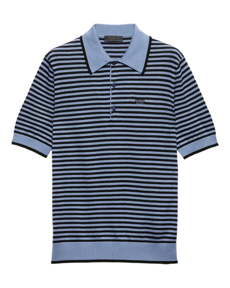Prada Gestreiftes Poloshirt - Blau Blau