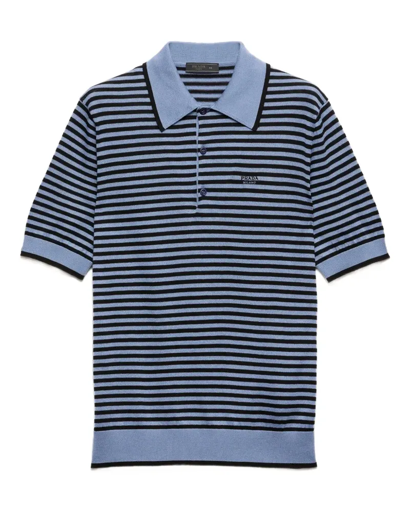 Prada Gestreiftes Poloshirt - Blau Blau