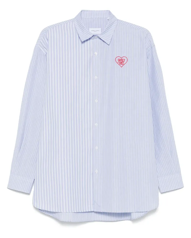 Family First Gestreiftes Hemd - Blau Blau
