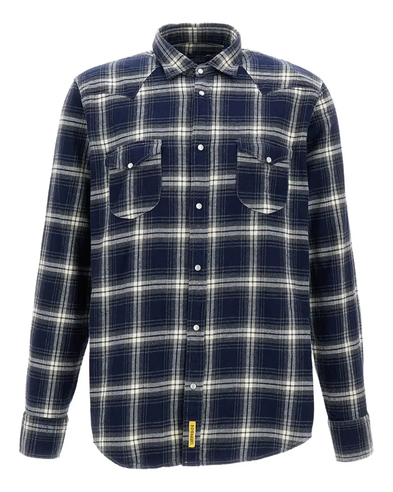 B.D. Baggies Texas plaid-pattern pocket shirt - Blau Blau