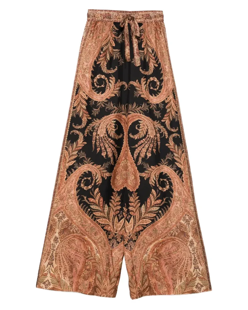 Zimmermann Hose mit Paisley-Print - Schwarz Schwarz