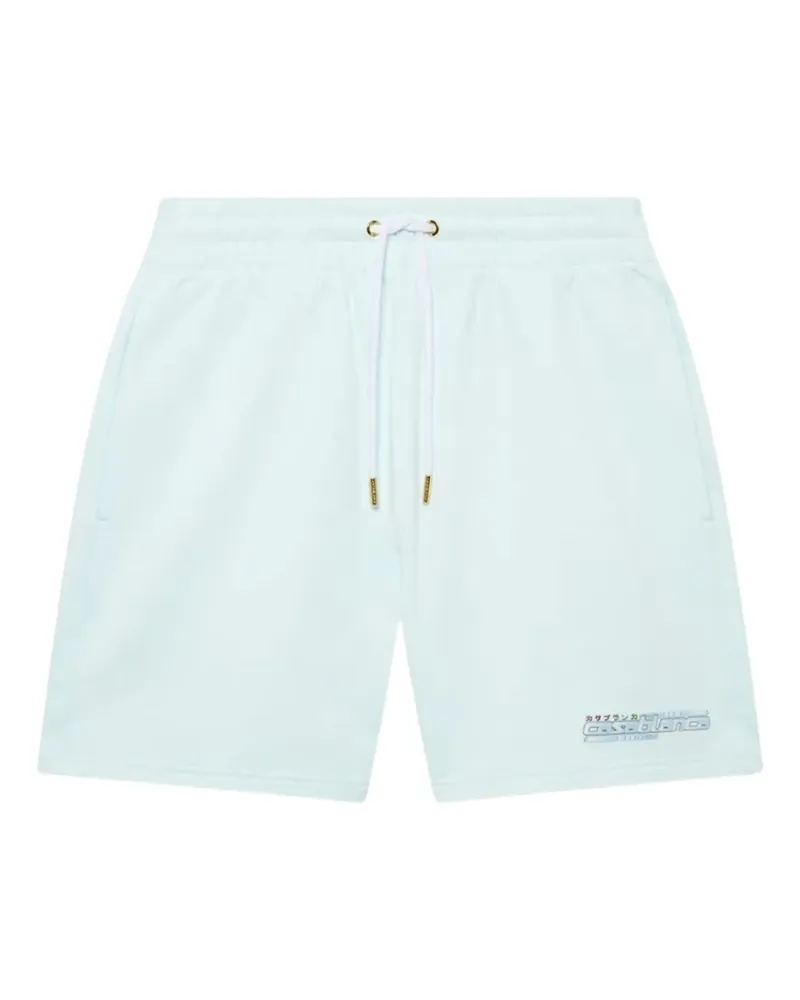 Casablanca Paris drawstring cotton shorts - Blau Blau