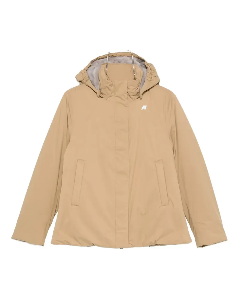 K-Way Marlette hooded logo-patch jacket - Nude Nude