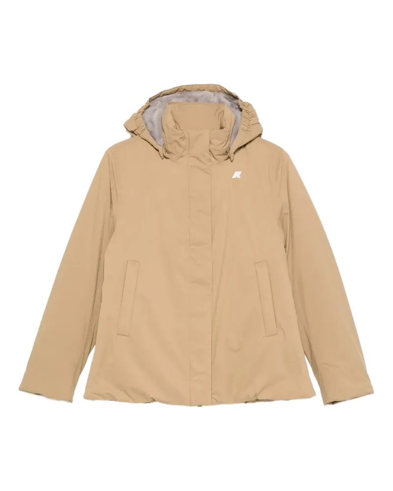 K-Way Marlette hooded logo-patch jacket - Nude Nude