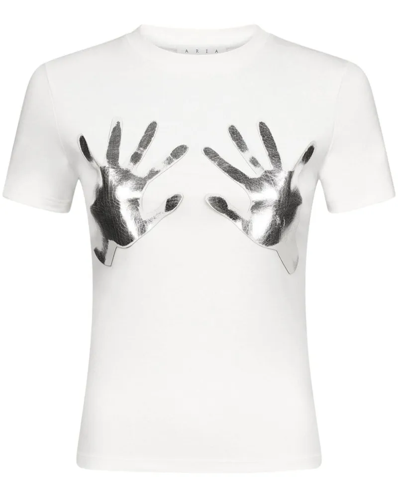 Area T-Shirt mit Hand-Print - Weiß Weiß