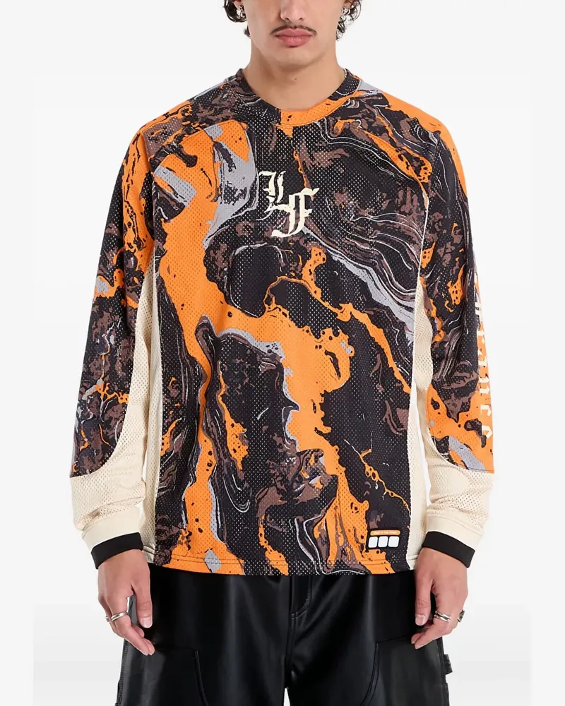Puma Lafrancé Mesh-Jersey mit Marmor-Print - Orange Orange