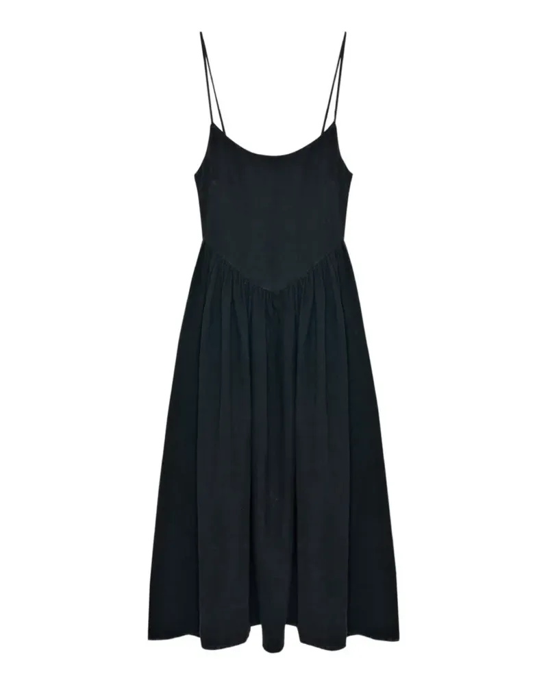 The New Society Lippia flared midi dress - Schwarz Schwarz