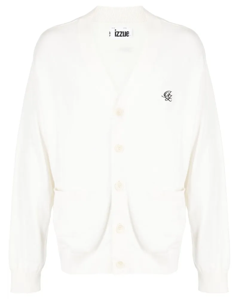 Izzue Cardigan mit Logo-Stickerei - Weiß Weiß