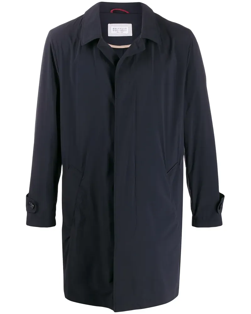 Brunello Cucinelli Einreihiger Mantel - Blau Blau