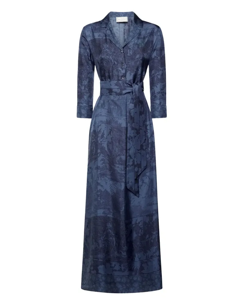 Pierre-Louis Mascia printed belted dress - Blau Blau