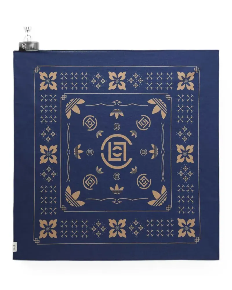 adidas x CLOT geometrical logo-print metal-ring scarf - Blau Blau