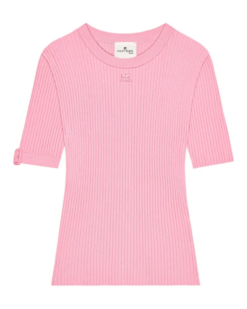 Courrèges T-Shirt mit Schnallenärmeln - Rosa Rosa