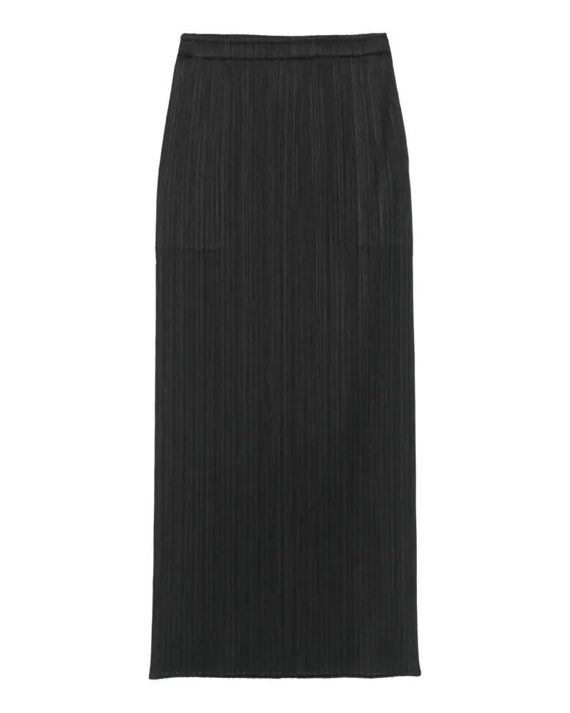 Issey Miyake pleated midi skirt - Schwarz Schwarz