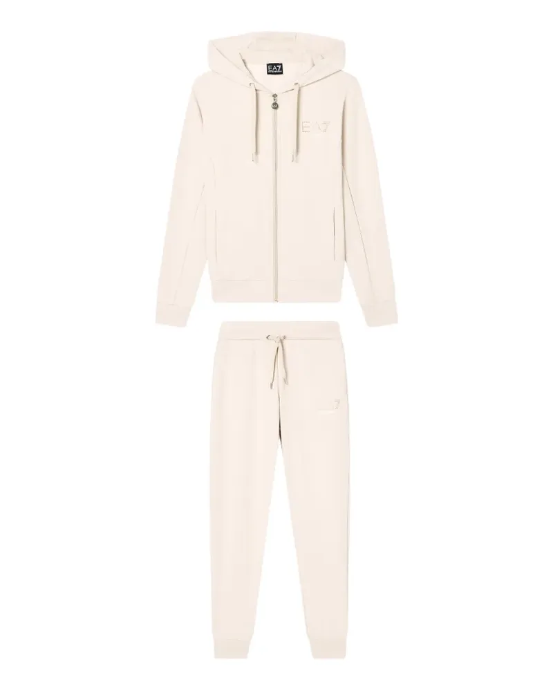 EA7 logo-print tracksuit - Nude Nude