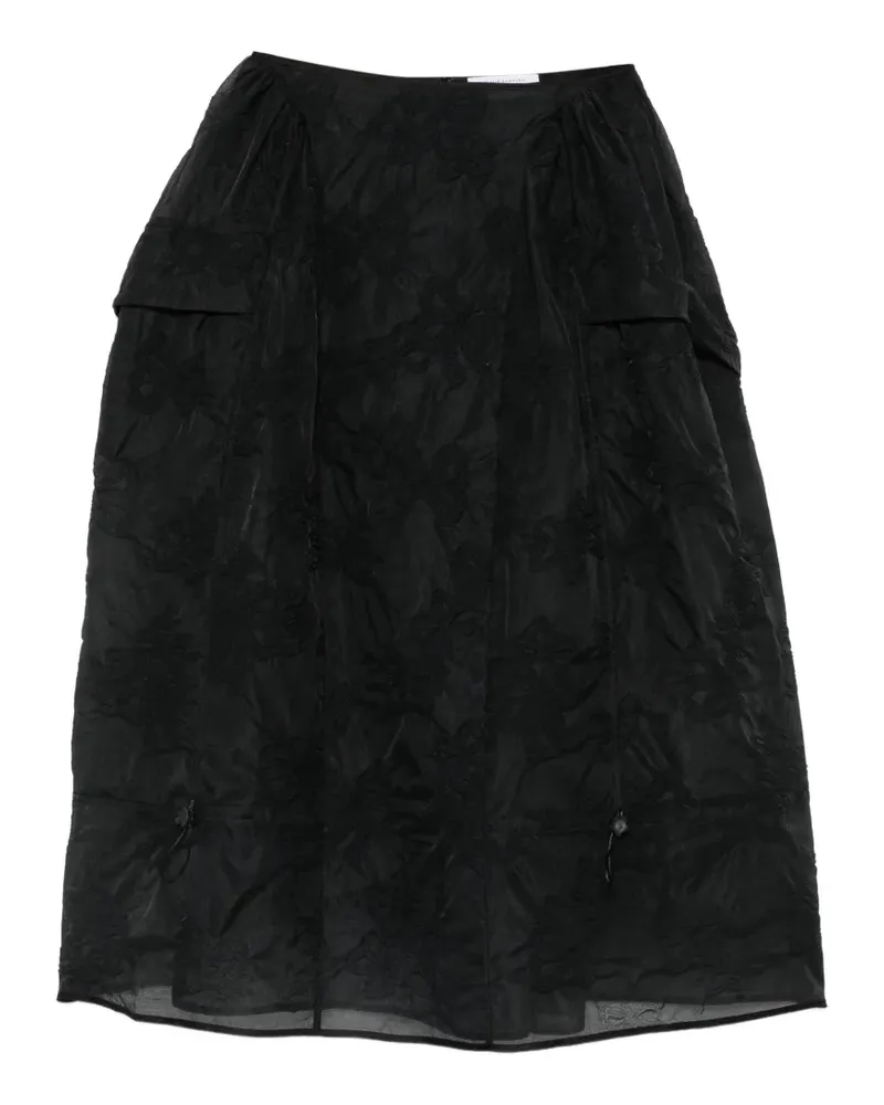 Cecilie Bahnsen Fuana Jacquard-Midirock mit Schleife - Schwarz Schwarz